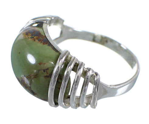 Genuine Sterling Silver Turquoise Ring Size 6-3/4 RX80966